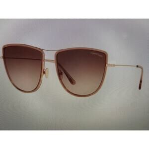 Tom Ford Rose Gold Frame Gradient Brown Lenses Sunglasses